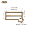 thumbnail image 2 of Uxcell 4Pcs Metal Slide Buckle, 2" Metal Zinc Alloy Adjustable Buckle, Flat Slide Strap Release Buckles, Bronze, 2 of 6