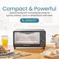 thumbnail image 2 of Elite Gourmet ETO490 Horno tostador de encimera de 9 L/4 rebanadas con temporizador de 30 minutos, control de temperatura ajustable, incluye bandeja para hornear y rejilla, hornear, asar, tostar, negr, 2 of 5