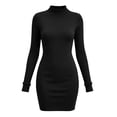 thumbnail image 3 of Vmberlty Women's Bodycon Dresses Soft Solid Color Crew Neck Long Sleeve Slim Fit Casual Fashion Long Dresses for Daily Wear, 3 of 7