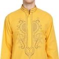 thumbnail image 6 of SKAVIJ Kurta Pajama Set for Men Long Sleeve Cotton Party CasualGold XL, 6 of 6