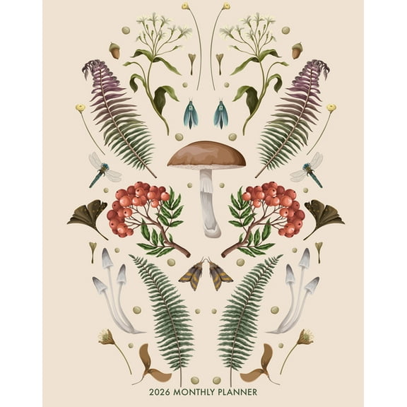 Magic Mushroom 2026 7.5 X 9.5 Booklet Monthly Planner, (Paperback)