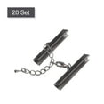 thumbnail image 3 of Unique Bargains 20Sets Ribbon Crimp Clamp Ends with Lobster Claw Clasps & Chain 40mm Metallic Black, 3 of 7
