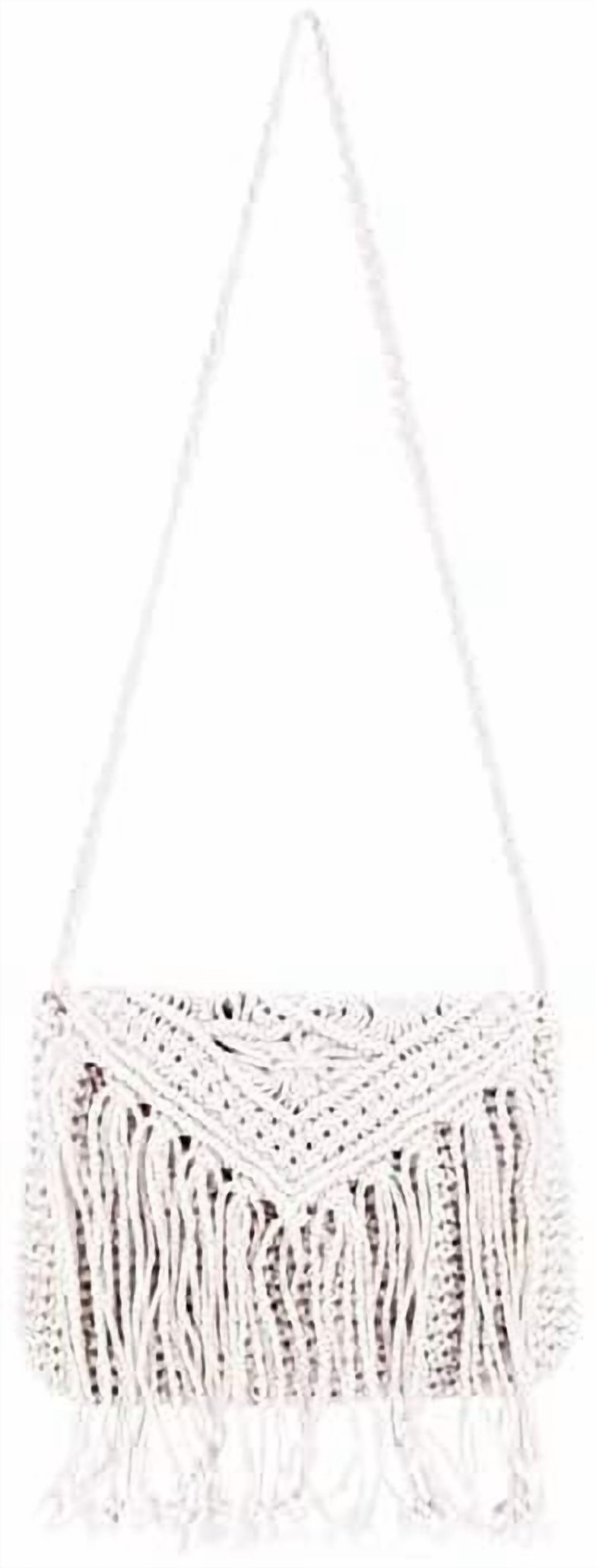 JUYGO Women Small Cotton Crochet Cross-body Bag Bohemian Shoulder Bag Purse
