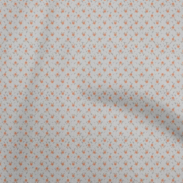 oneOone Cotton Poplin Gray Fabric Kids Animal Sewing Craft Projects Fabric Prints By Yard 56 Inch Wide