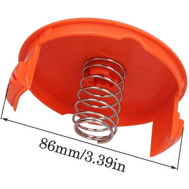 Replacement Spool Compatible with Black and Decker AF-100 Weed Eater Spools Refills Line Autofeed 30ft 0.065” GH600 GH900 Edger with RC-100-P Spool Cap Covers (6 Spools, 1 Cap,1 Spring)