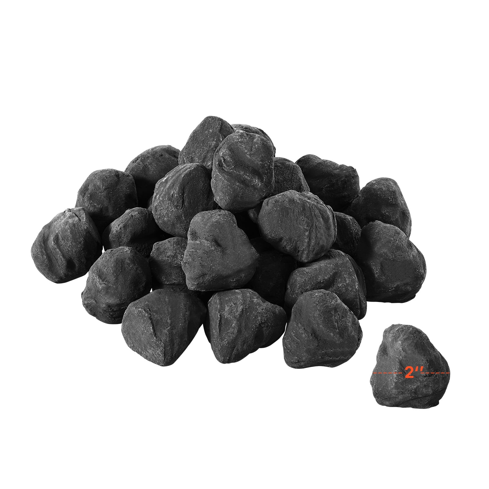 VEVOR Lava Rocks, 1.2-2.0 inch 25 Pcs Fire Stones Lava Rocks For Fire Pit, Reusable Fire Pit Stones Indoor and Outdoor Use, Decorative Firepit Rocks for Propane/Gas Fireplace,Stove,Courtyard,Camping