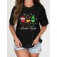 thumbnail image 1 of Women's Festive Christmas Spirit Wine Glasses T-Shirt - Comfortable, Crew Neck, Short Sleeve, Casual Sporty Top with Holiday Print, 1 of 6