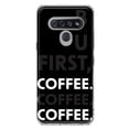 thumbnail image 1 of MUNDAZE LG K51 Shockproof Clear Hybrid Protective Phone Case Black Clear Funny Text Quote But First Coffee Cover, 1 of 6