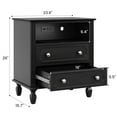 thumbnail image 2 of Set of 2 - 26" Tall Black Nightstand with Charging Station, 2 Drawer Modern Transitional Bedside Table with USB Ports, Outlets, Cable Hole & Open Shelf for Bedroom or Living Room, 2 of 9