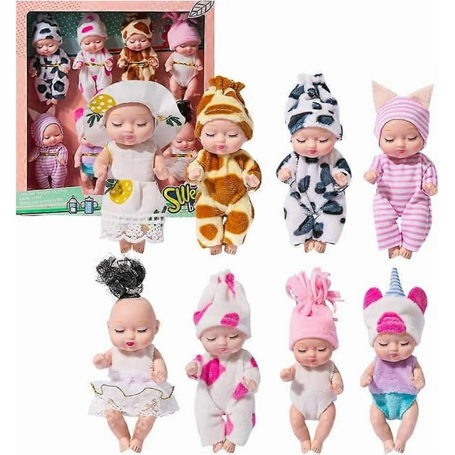 Reborn Dolls, Realistic Reborn Baby Dolls, Set of 8 Mini Dolls, Cute Newborn Reborn, Reborn Dolls Look Like Real Babies, Baby Doll Boy Girl Toys (Doll