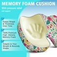 thumbnail image 5 of Premium Floral Pattern Memory Foam Seat Cushion Ergonomic Chair Pad for Office Chair, Car, Airplane & Bleachers Sciatica, Tailbone Hip & Back Pain Relief - Chair Cushion for Long Office Workers., 5 of 5