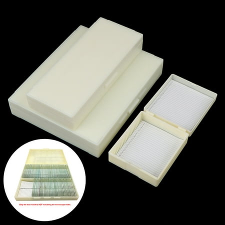 

(C)Plastic Microscope Glass Slide Box 25/50/100pcs Biological Slices Storage Case