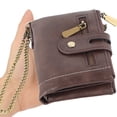 thumbnail image 1 of Multi Slots Purse, PU Leather Dirt  Coffee Color Zipper Closure Portable Men Short Wallet Fine Stitching  for Cash for Bank Cards, 1 of 8