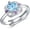 Aquamarine, variant on Amethyst/Sapphire/Aquamarine Ring for Women 925 Sterling Silver Gemstone Engagement Anniversary Rings Birthstone Ring Adjustable size 7