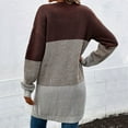 thumbnail image 6 of Sakmal Plus Size Fall Cardigans for Women V Neck Brown Sweater Warm Women's Sweater L, 6 of 8
