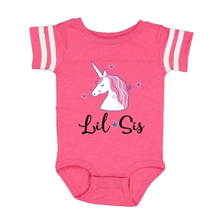 

Inktastic Lil Sis Unicorn Girls Sister Announcement Gift Baby Girl Bodysuit