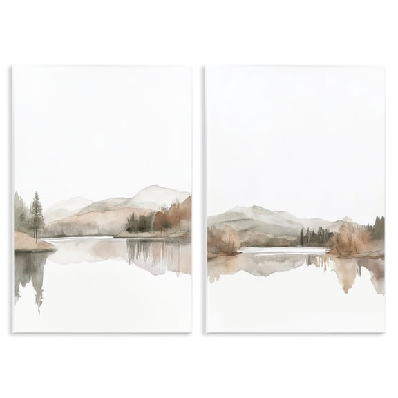 Stupell Industries Softly Flowing Landscape 2 Piece Wall Plaque Art Set design by Mona Grace, 15 x 10