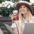 thumbnail image 5 of 20oz Coffee Tumblers Red Christmas Snowflake Pattern Stainless Steel Vacuum Insulated Travel Tumbler Coffee Cups Mug with Lid and Straw with Cleaning Brush for Cold & Hot Drinks, 5 of 5
