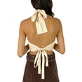 thumbnail image 3 of Txlixc Tirantes femeninos halterneck blusa casual de verano color sólido cuello alto sin mangas blusa sin espalda corta ropa callejera Txlixc  moda, 3 of 4