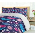 thumbnail image 5 of Ambesonne Whales Duvet Cover Sets, Floral Nautical Elements, 2-King, Indigo and Multicolor, 5 of 6