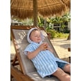 thumbnail image 4 of BemeyourBBs Kids Toddler Baby Girl Boy Terry Swim Cover Up Summer Beach Swimsuit Coverups Wearable Beach Towels For Kids Zip Up Short Sleeve Striped Hooded Bathing Suit Cover Up One Piece Swimsuits, 4 of 9