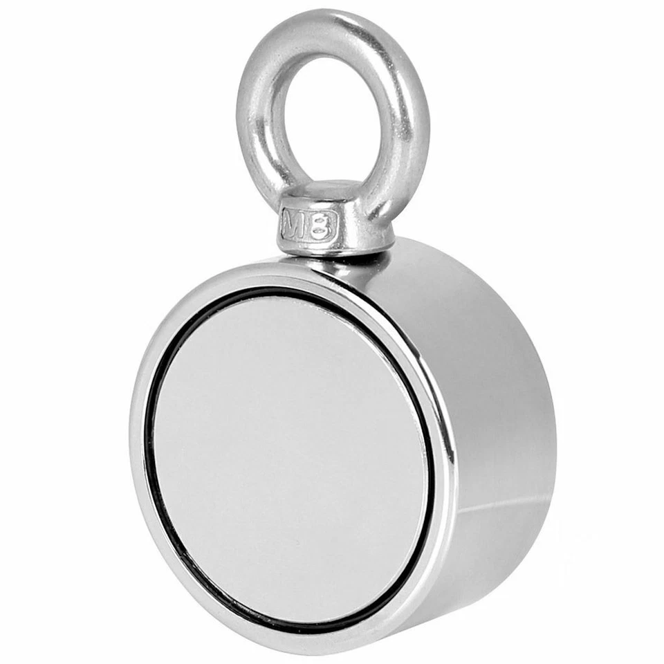 500Lbs Pulling Force Round Double Sided Fishing Magnet Super Strong Neodymium