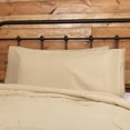 thumbnail image 2 of VHC Brands Burlap Vintage Farmhouse King Pillow Case Set of 2 Tan Distressed Appearance Cotton Solid Color Rectangle Bedroom Decor, 2 of 6