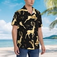 thumbnail image 2 of Lsque Christmas Gold Deers pattern Hawaiian Shirt for Men, Unisex Summer Beach Casual Short Sleeve Button Down Shirts-Large, 2 of 9