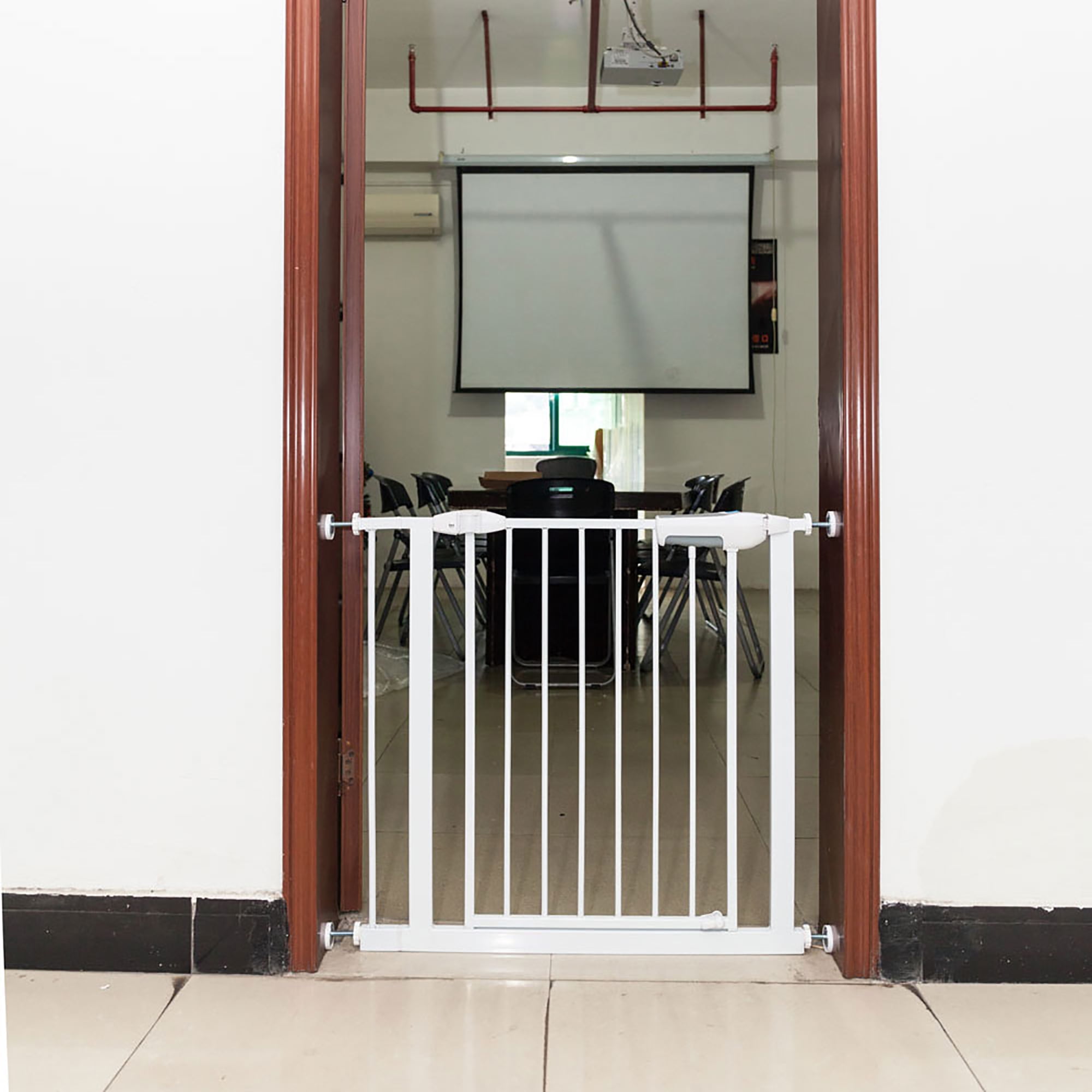 Hommoo 32.28" Wide Portico Arch Baby Gate, Heavy-Duty Metal Safety Gate