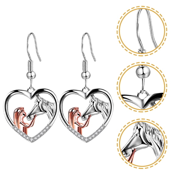 LOLIPPYY 1 Pair Horse-Shaped Bridesmaids Earrings Multi-Alloy Fashion Jewelry Accessory for Women