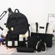 thumbnail image 3 of Mochila De Colores En Contraste 5 bolsas de campus con estuche para lápices antiarañazos para viajes de trabajo (negro) Sywqhk Para Estrenar, 3 of 8