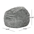 thumbnail image 4 of Noble House 3' Faux Fur Bean Bag Chair, Grey, 4 of 5