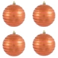 thumbnail image 5 of Vickerman 4" Coral Candy Finish Ball Ornament with Glitter Lines, 4 per Bag, 5 of 6