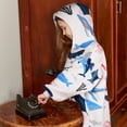 thumbnail image 6 of Solaris Kid's Oversized Wearable Blanket Hoodie Sweatshirt, Warm Comfortable Sherpa Fleece Pullover with Large Front Pocket for Teens (7-16 yr) Youth Boys, Girls, White Ocean, 6 of 7