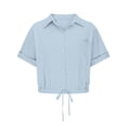 thumbnail image 4 of Summer Clothes for Women Linen Short-Sleeve Button Set, 4 of 7