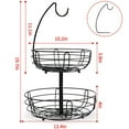thumbnail image 4 of Auledio Houseware 2-Tier Metal Fruit Basket with Detachable Banana Hanger for Kitchen Counter, Black, 4 of 8
