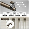 thumbnail image 4 of UniMall Bronze Curtain Rods for Windows 48 to 84 Inch, Adjustable Heavy Duty 1" Diameter Decorative Curtain Rod with Brown Round Finials, Modern Easy Install Extendable Metal Drapery Pole Set, 4 of 15