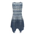 thumbnail image 2 of HELLHERO Geometric Diamond Print Casual Midi Dress, Side Pockets Sleeveless Sundress Pleated Durable Summer Sleeveless Dress, 2 of 8