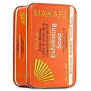 Makari Extreme Active Intense Argan & Carrot Oil Exfoliating Soap (7oz) | Advanced Brightening Bar Soap | With Apricot Seed Extract and Vitamins C & E | Helps Reveal Natural Skin Radiance