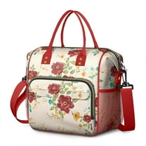 Pioneer Flower Floral Print Pattern Womens Lunch Box for Work,Insulated Large Lunch Bag for Tween and Teen,Loncheras Para Mujer,Leakproof Adult Lunch Bag for Work,Beach,Travel,Picnic,Camping