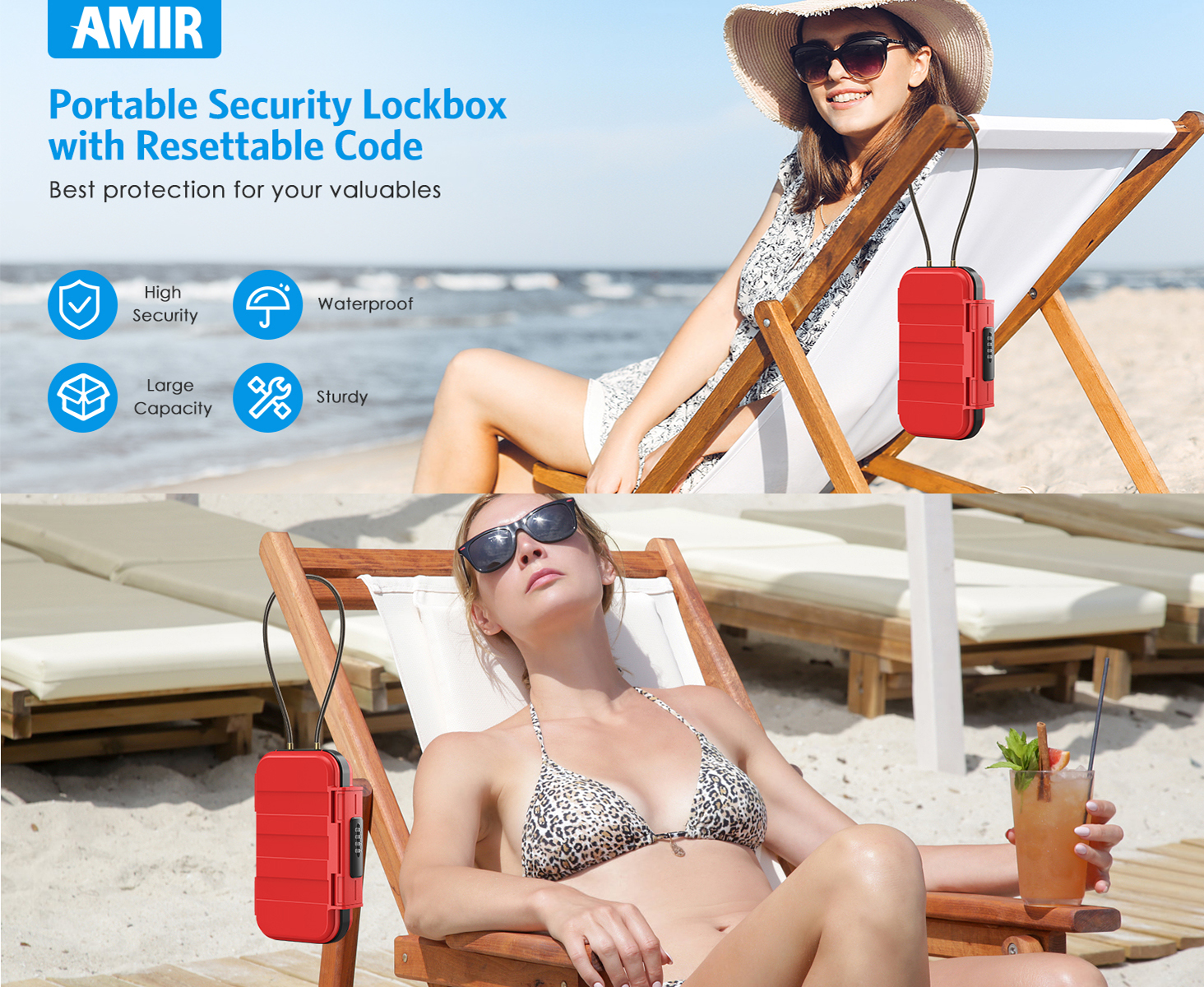 Amir Portable Security Safe Box with Combination Lock photo 2