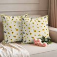 thumbnail image 2 of Sunflower Bee Pillow Covers 2 Pack Country Summer Floral Bee Nest Linen Texture Pillowcase Waterproof Outdoor Throw Pillow Cover for Patio Garden Square Cushion 16”x16”, 2 of 9