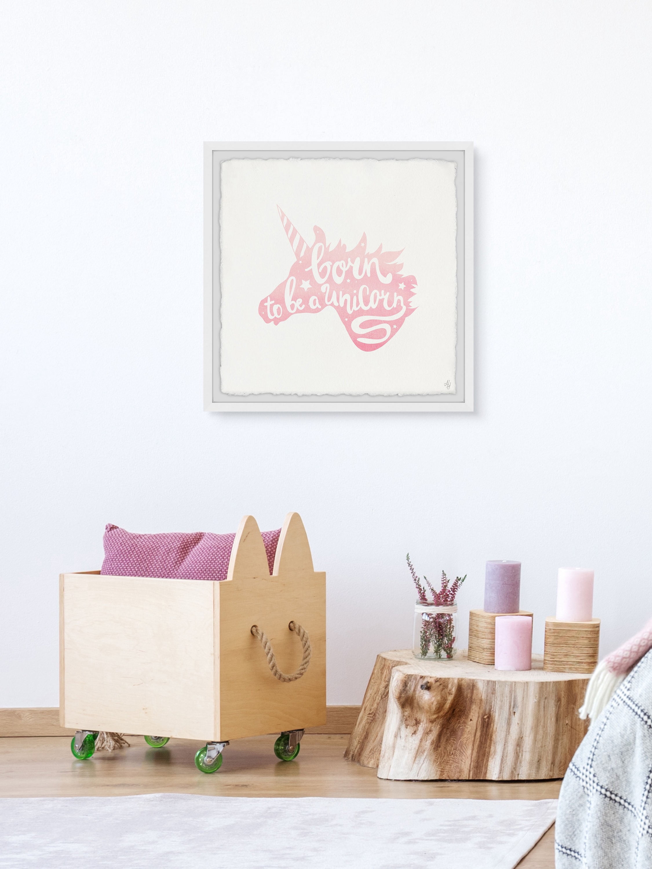 Marmont Hill Born To Be A Unicorn Ii Framed Wall Art, 12.00" x 1.50"