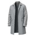 thumbnail image 4 of Miqool Mens Trench Coat Turndown Collar Button Down Long Sleeve Mid Length Winter Casual Business Outerwear Overcoats with Pockets M-XXXL, 4 of 9
