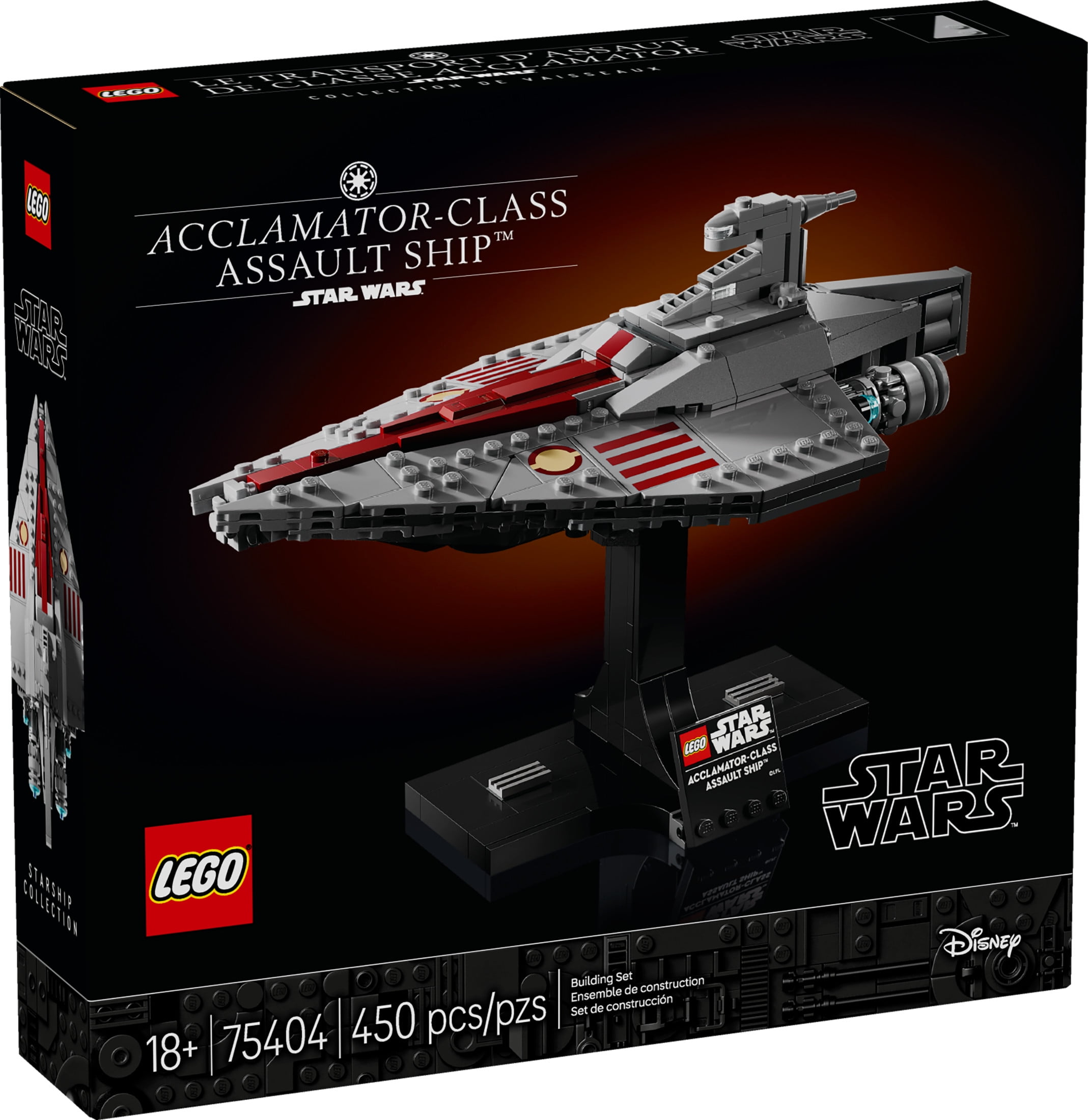 LEGO Star Wars Acclamator-Class Assault Ship Building Set for Adults - Star Wars Collectibles Set With Display Stand - Building Kit With 450 Pieces - 75404