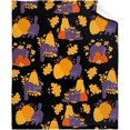 thumbnail image 1 of Manta de franela con forma de calabaza y gato para Halloween, suave, acogedora y ligera, para cama de lujo, 1 of 5