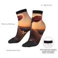 thumbnail image 4 of Uemuo Sunset Calf Flower Field Printed Crew Socks, Moisture-Wicking Socks, Athletic Socks for Men Breathable Cushion Socks Casual Sport Socks for Running Traveling, 4 of 6