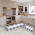 thumbnail image 2 of Modern Kitchen Mat Set Anti Fatigue 2 Piece, Non-Skid Waterproof Kitchen Mats and Rugs Cushioned, Washable Kitchen Rug Floor Ergonomic Comfort Mats for Kitchen Home, 18'''' x 48'''' + 18'''' x 30'''', 2 of 5