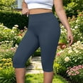 thumbnail image 5 of Women's Plus Size Yoga Workout Shorts, High Waist Butt Lifting Elastic Waistband, Solid Active Shorts for Running Gym Training | TruHer,Dark Gray 2XL, 5 of 8