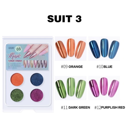 PVCS 4 Colors Nail Art Nail Powder Nude Color Nail Glitter Mermaid